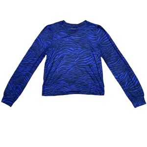 David Lerner Purple Blue  Animal Print Long Sleeve